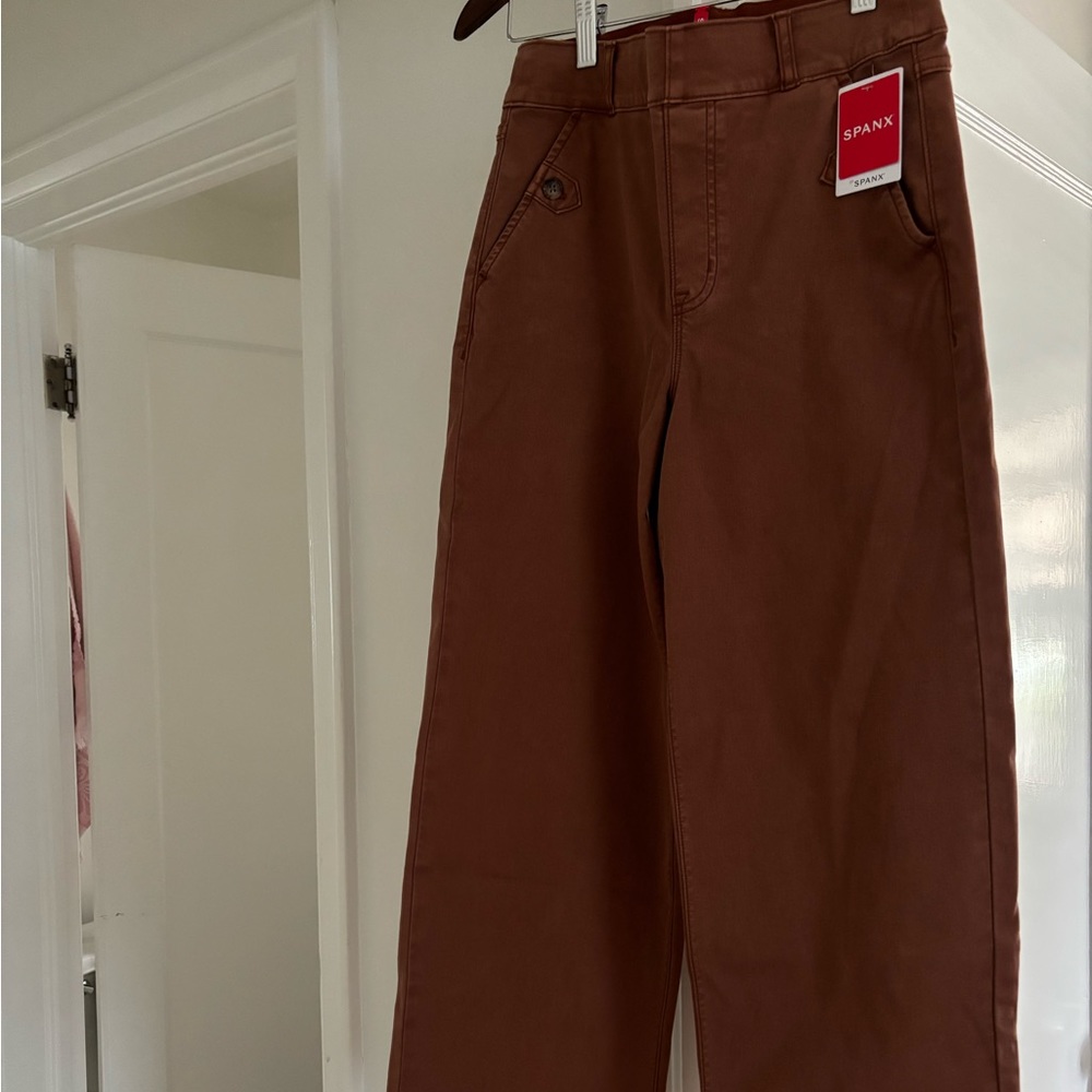 SPANX Stretch Twill Wide Leg Crop Pants